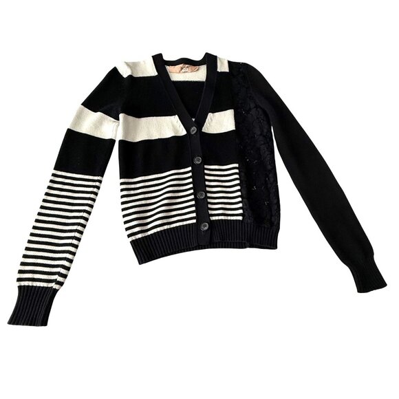 No. 21 Womens Stripe Lace Cardigan, M - Picture 2 of 12
